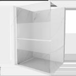 Mexen Kioto+ perete de duș cu raft Walk-in 80 x 200 cm, transparent/fros, alb - 800-080-121-20-35 (800-080-121-20-35)