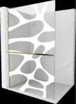 Mexen Kioto+ L panou de duș cu raft Walk-in 90 x 200 cm, val alb, auriu - 800-090-123-50-97 (800-090-123-50-97)