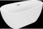Mexen Eos cadă de baie freestanding 170 x 75 cm, albă, preaplin auriu - 52471707500-50 (52471707500-50)
