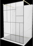 Mexen Kioto perete de duș liber 120 x 200 cm, model negru 8 mm, auriu periat - 800-120-002-55-78 (800-120-002-55-78)