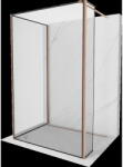 Mexen Kioto perete de duș Walk-in 90 x 80 x 40 cm, cadru negru, cupru periat - 800-090-080-221-65-70-040 (800-090-080-221-65-70-040)