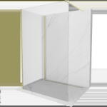 Mexen Kioto perete de duș Walk-in 140 x 75 cm, transparent, auriu periat - 800-140-212-55-00-075 (800-140-212-55-00-075)