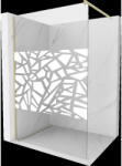 Mexen Kioto perete de dus Walk-in 130 x 200 cm, model alb 8 mm, auriu periat - 800-130-101-55-85 (800-130-101-55-85)