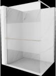 Mexen Kioto+ peretele de duș cu suport Walk-in 130 x 200 cm, transparent/mat, nichel periat - 800-130-121-97-35 (800-130-121-97-35)