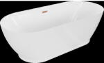 Mexen Roxy cadă independentă 180 x 85 cm, albă, preaplin aur roz - 51201808500-60 (51201808500-60)