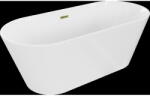Mexen Flavia cadă independentă 170 x 75 cm, albă, preaplin auriu - 54031708000-50 (54031708000-50)
