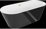 Mexen Flavia cadă independentă 170 x 75 cm, alb/negru, preaplin auriu periat - 54031708075-55 (54031708075-55)