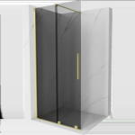 Mexen Velar perete de duș glisant Walk-in 70 x 200 cm, grafit 8 mm, auriu periat - 871-070-000-43-55 (871-070-000-43-55)