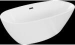 Mexen Eris cadă freestanding 155 x 80 cm, albă, preaplin negru - 53441558000-70 (53441558000-70)