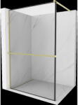 Mexen Kioto+ perete de duș cu raft Walk-in 90 x 200 cm, cadru negru, auriu periat - 800-090-121-55-70 (800-090-121-55-70)