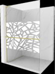 Mexen Kioto+ L panou de duș cu suport Walk-in 110 x 200 cm, model alb, finisaj aurit - 800-110-123-55-85 (800-110-123-55-85)