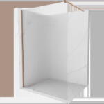 Mexen Kioto perete de duș Walk-in 70 x 200 cm, dungi 8 mm, cupru periat - 800-070-101-65-09 (800-070-101-65-09)