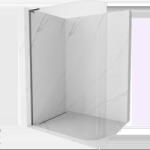 Mexen Kioto-R L panou de duș rotunjit Walk-in 100 x 200 cm, transparent, gun metal - 800-100-103-95-06 (800-100-103-95-06)
