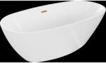 Mexen Eris cadă freestanding 180 x 80 cm, albă, preaplin cupru periat - 53441808000-65 (53441808000-65)
