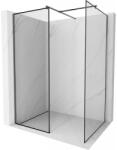 Mexen Kioto panou de duș Walk-in 130 x 90 cm, ramă neagră, gri armat periat - 800-130-202-66-70-090 (800-130-202-66-70-090)