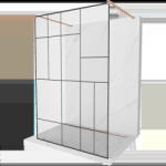 Mexen Kioto perete de duș independent 140 x 200 cm, model negru 8 mm, cupru periat - 800-140-002-65-78 (800-140-002-65-78)