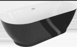 Mexen Roxy cadă de baie freestanding 180 x 85 cm, alb/negru, preaplin nichel periat - 51201808575-97 (51201808575-97)