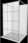 Mexen Kioto perete de duș liber 100 x 200 cm, grilaj negru 8 mm, cupru periat - 800-100-002-65-77 (800-100-002-65-77)