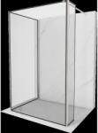 Mexen Kioto perete de duș Walk-in 120 x 70 x 30 cm, ramă neagră, nichel periat - 800-120-070-221-97-70-030 (800-120-070-221-97-70-030)