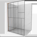 Mexen Kioto L panou de duș Walk-in 90 x 200 cm, model negru, aur roz - 800-090-103-60-78 (800-090-103-60-78)