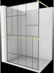 Mexen Kioto+ perete de duș cu raft Walk-in 70 x 200 cm, model negru, auriu șlefuit - 800-070-121-55-78 (800-070-121-55-78)