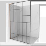 Mexen Kioto L perete de duș Walk-in 110 x 200 cm, model negru, cupru periat - 800-110-103-65-78 (800-110-103-65-78)