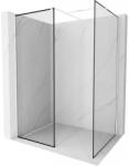 Mexen Kioto perete de duș Walk-in 90 x 90 cm, model negru, alb - 800-090-202-20-70-090 (800-090-202-20-70-090)