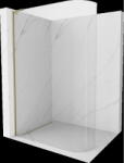 Mexen Kioto-R L perete de duș rotunjit Walk-in 110 x 200 cm, transparent, auriu - 800-110-103-50-06 (800-110-103-50-06)
