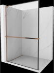 Mexen Kioto+ L panou de duș cu raft Walk-in 100 x 200 cm, cadru negru, aur roz - 800-100-123-60-70 (800-100-123-60-70)