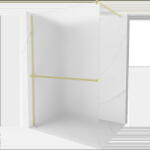 Mexen Kioto+ perete de duș cu raft Walk-in 110 x 200 cm, mat, aurie periat - 800-110-121-55-30 (800-110-121-55-30)
