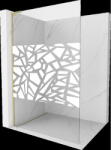 Mexen Kioto L Perete de duș Walk-in 100 x 200 cm, model alb, auriu periat - 800-100-103-55-85 (800-100-103-55-85)