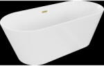 Mexen Flavia cadă freestanding 170 x 75 cm, albă, preaplin auriu periat - 54031708000-55 (54031708000-55)