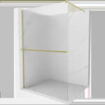 Mexen Kioto+ perete de duș cu raft Walk-in 110 x 200 cm, dungi, auriu periat - 800-110-121-55-09 (800-110-121-55-09)