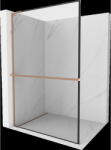 Mexen Kioto+ L perete de duș cu raft Walk-in 70 x 200 cm, cadru negru, cupru periat - 800-070-123-65-70 (800-070-123-65-70)