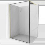 Mexen Kioto perete de duș Walk-in 110 x 200 cm, model negru 8 mm, finisaj aurie periat - 800-110-101-55-70 (800-110-101-55-70)