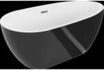 Mexen Eos cada de baie freestanding 150 x 75 cm, alb/negru, preaplin auriu - 52471507575-50 (52471507575-50)