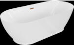 Mexen Roxy cadă de sine stătătoare 180 x 85 cm, albă, preaplin cupru periat - 51201808500-65 (51201808500-65)