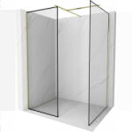 Mexen Kioto paravan de duș Walk-in 140 x 80 cm, ramă neagră, auriu periat - 800-140-202-55-70-080 (800-140-202-55-70-080)