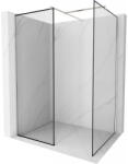 Mexen Kioto perete de duș Walk-in 100 x 90 cm, ramă neagră, nichel periat - 800-100-202-97-70-090 (800-100-202-97-70-090)