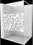 Mexen Kioto+ perete de duș cu raft Walk-in 70 x 200 cm, model alb, finisaj aurit periat - 800-070-121-55-85 (800-070-121-55-85)
