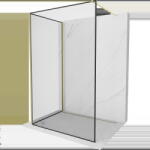 Mexen Kioto perete de duș Walk-in 120 x 100 cm, cadru negru, auriu periat - 800-120-212-55-70-100 (800-120-212-55-70-100)