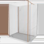 Mexen Kioto perete de duș Walk-in 140 x 95 x 40 cm, transparent, cupru periat - 800-140-095-221-65-00-040 (800-140-095-221-65-00-040)