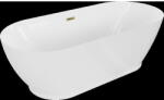 Mexen Roxy cadă de baie freestanding 180 x 85 cm, albă, preaplin auriu - 51201808500-50 (51201808500-50)