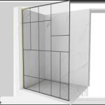 Mexen Kioto L perete de duș Walk-in 90 x 200 cm, model negru, auriu periat - 800-090-103-55-78 (800-090-103-55-78)
