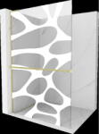 Mexen Kioto+ L perete de duș cu raft Walk-in 80 x 200 cm, model alb, finisaj auriu periat - 800-080-123-55-97 (800-080-123-55-97)
