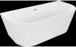 Mexen Oval cada de baie independentă adiacentă 160 x 80 cm, albă, preaplin din nichel periat - 52671608000-97 (52671608000-97)