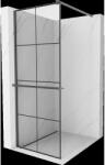 Mexen Kioto+ perete de duș cu raft Walk-in 80 x 200 cm, grilaj negru, gri pistol periat - 800-080-121-66-77 (800-080-121-66-77)