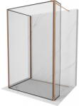 Mexen Kioto perete de duș Walk-in 140 x 70 x 30 cm, ramă neagră, aur roz - 800-140-070-221-60-70-030 (800-140-070-221-60-70-030)
