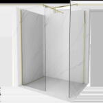 Mexen Kioto perete de duș Walk-in 125 x 90 cm, transparent, auriu periat - 800-125-202-55-00-090 (800-125-202-55-00-090)