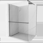 Mexen Kioto+ perete de duș cu raft Walk-in 95 x 200 cm, transparent, gri armă periat - 800-095-121-66-00 (800-095-121-66-00)